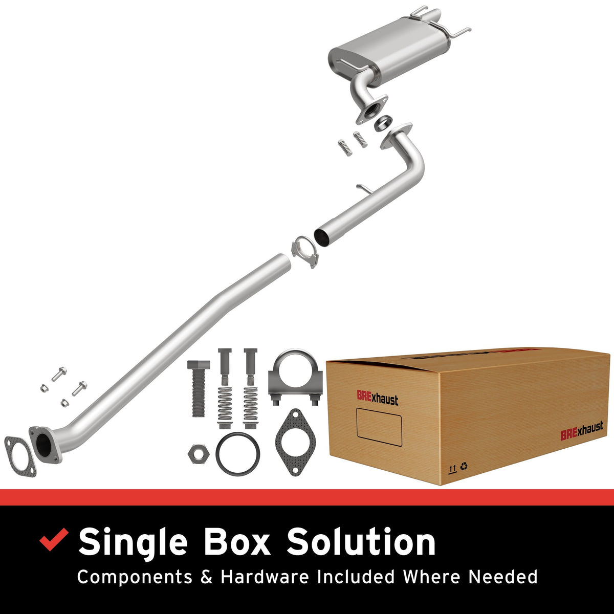 Satin exhaust system kit from BRExhaust part number 106-0746