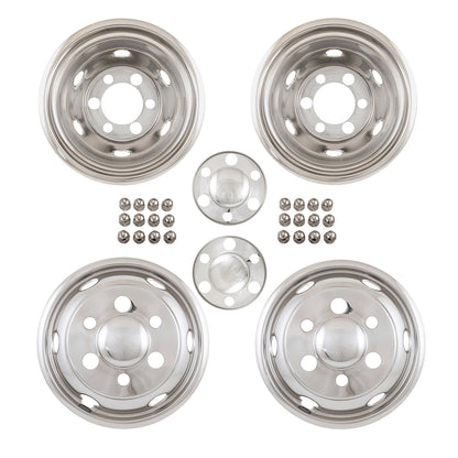 Silver stainless steel wheel simulator with mounting hardware from Coast To Coast part number IWCN195I90