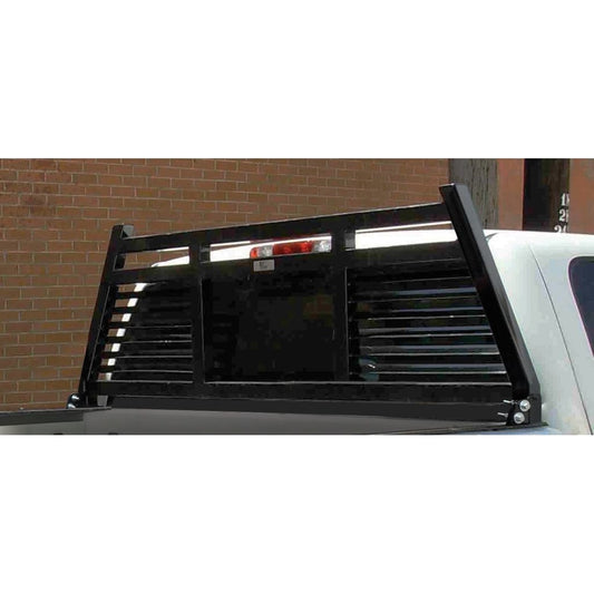 Black powder coated steel truck cab protector / headache rack with mounting hardware from Cattleman HD part number CR225BO