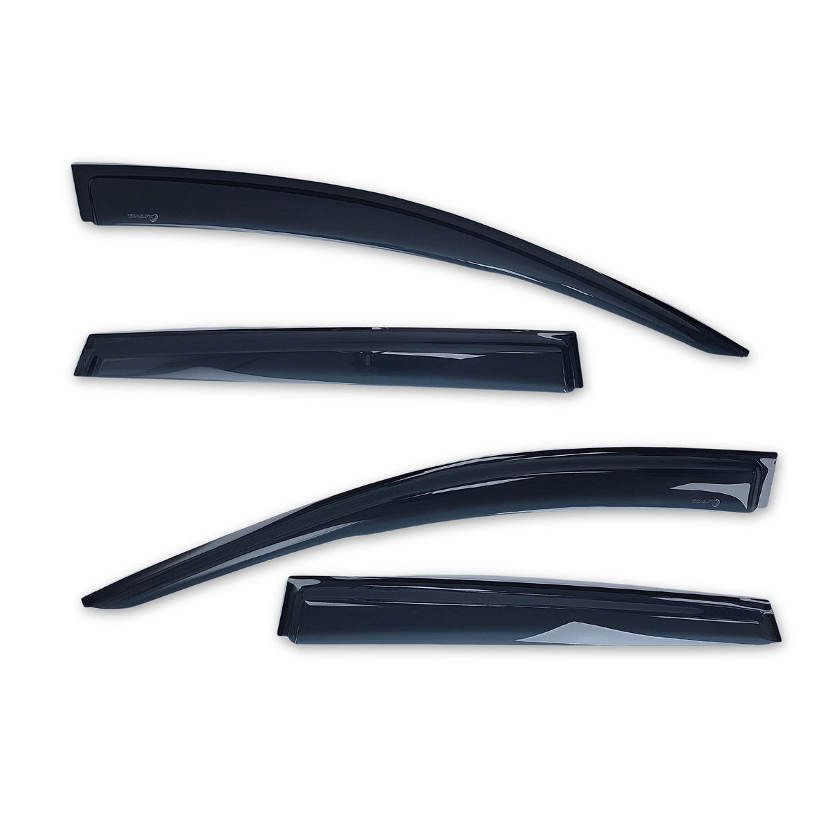 Smoke acrylic side window deflector with mounting hardware from TrailFX part number 4269H