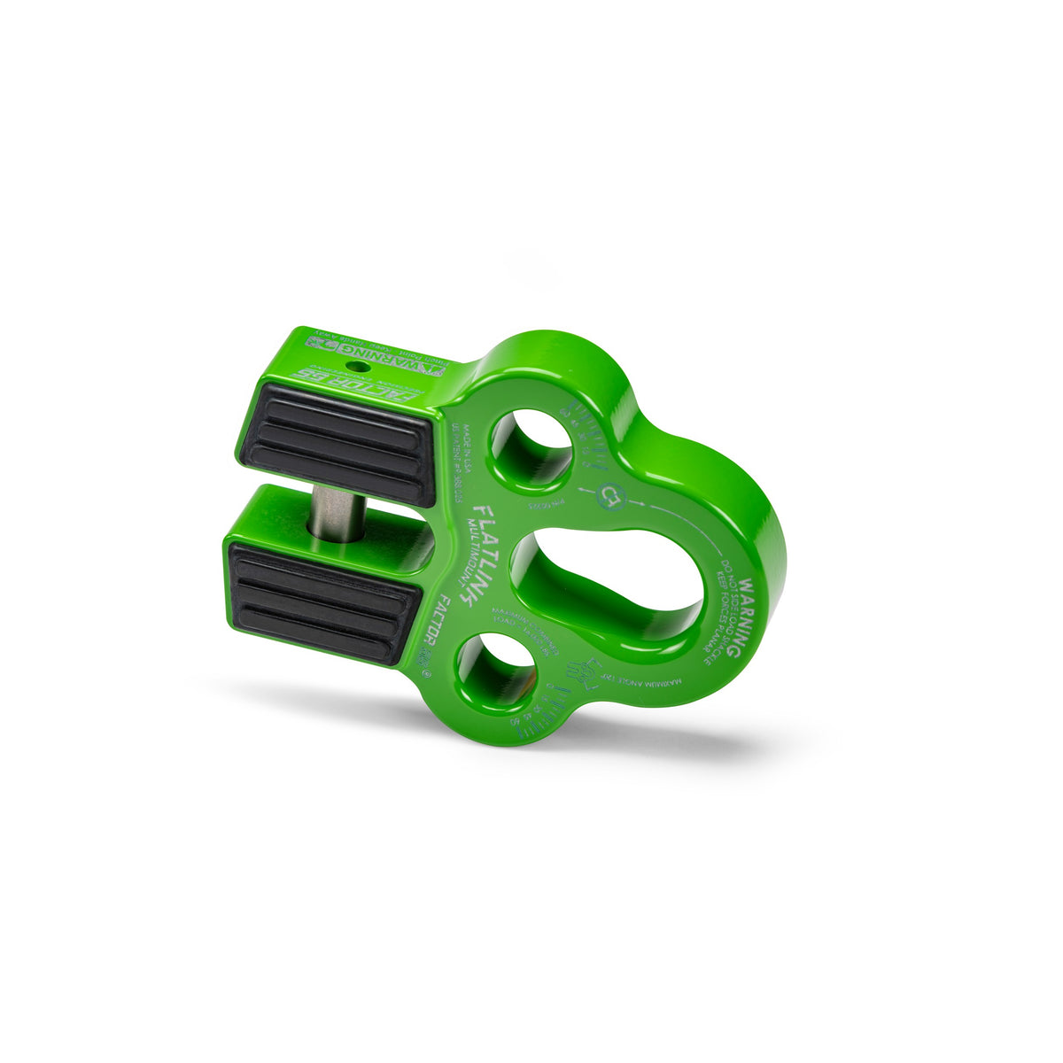 Green powdercoat 6061 aluminum winch shackle from Factor 55 part number 00225-08