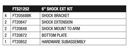Suspension Shock Absorber Extender from Fabtech part number FTS21252