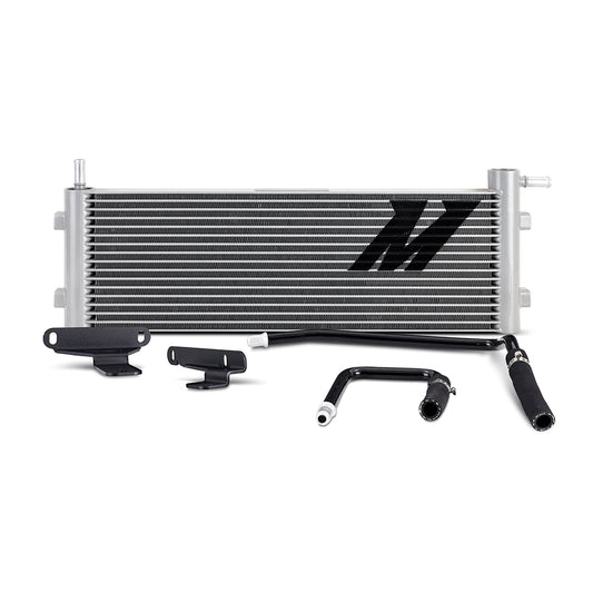 Natural aluminum automatic transmission oil cooler with mounting hardware from Mishimoto part number MMTC-RAM-10