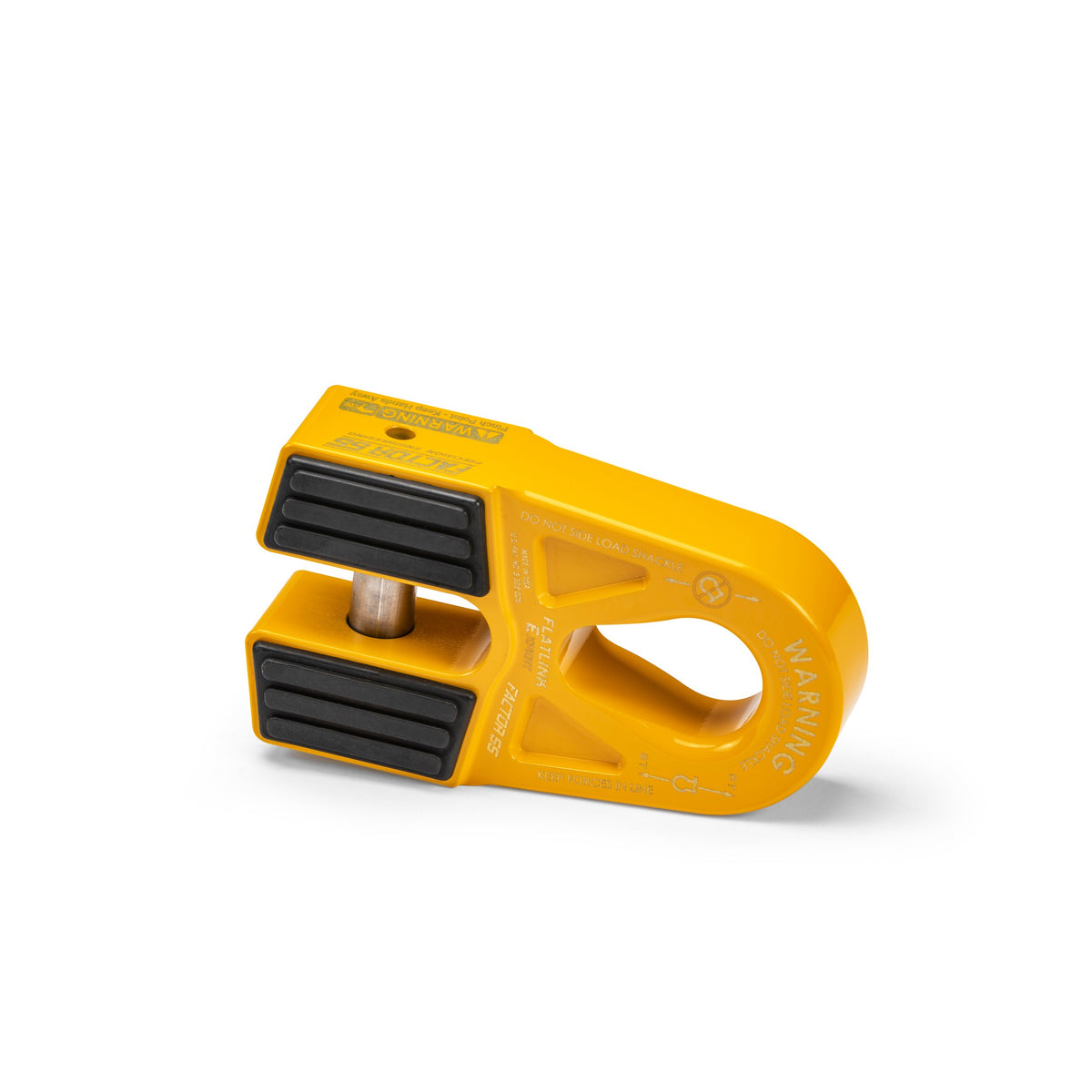 Yellow powdercoat 6061 aluminum winch shackle from Factor 55 part number 00080-03