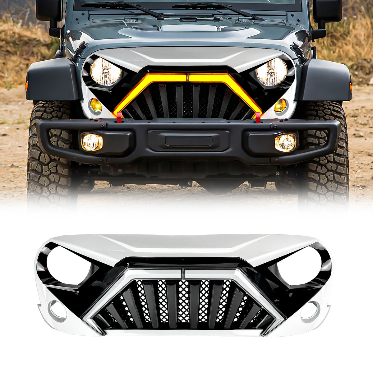 Black and white abs plastic grille from AMERICAN MODIFIED part number AMJPAA00148