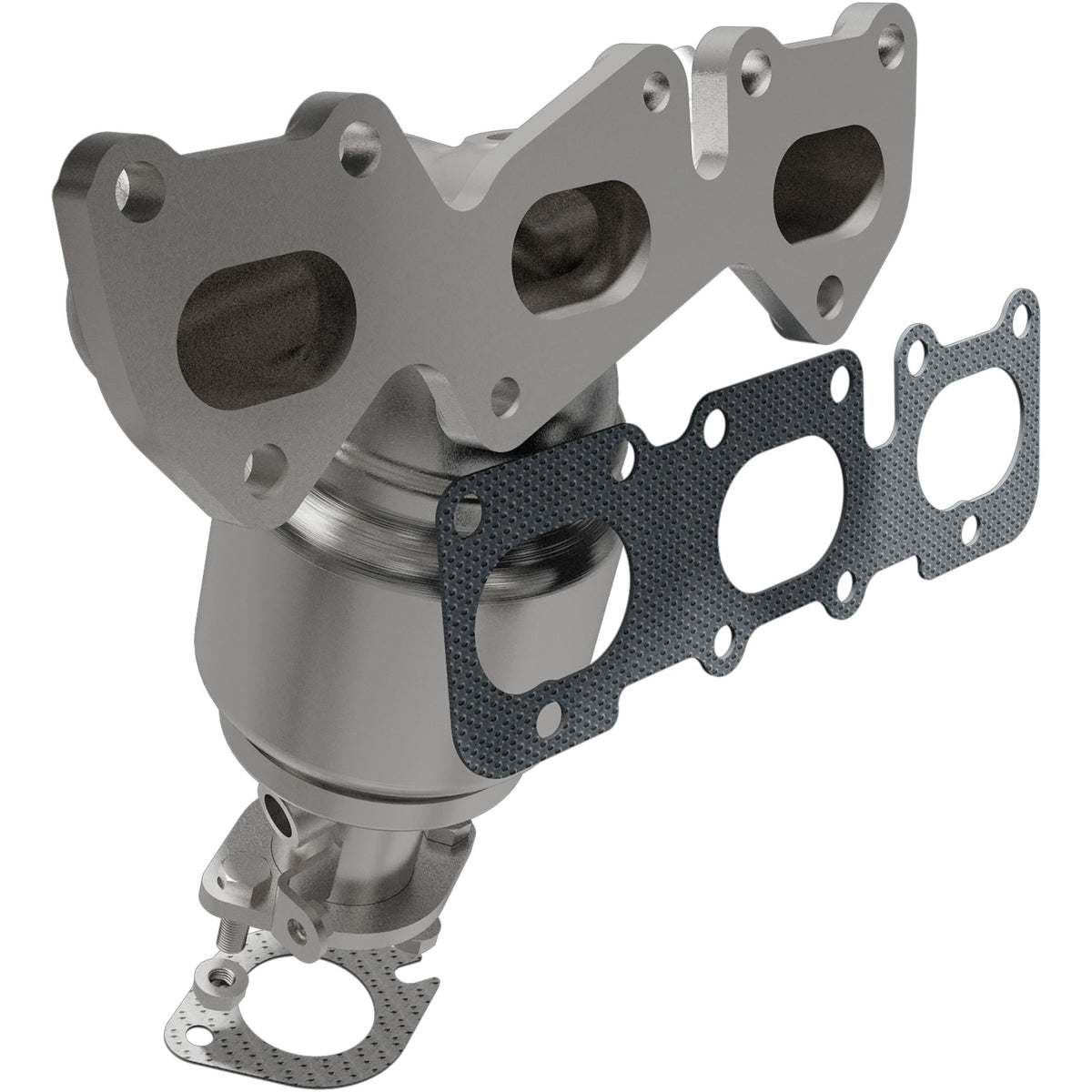 Uncoated stainless steel catalytic converter with integrated exhaust manifold from MagnaFlow Exhaust Products part number 5531090