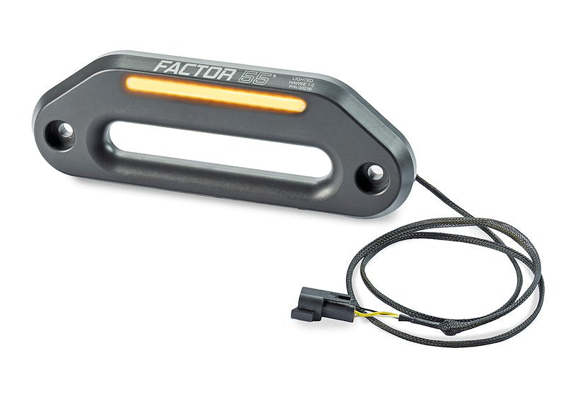 Gray hard anodized 6061 aluminum winch fairlead from Factor 55 part number 00216-06