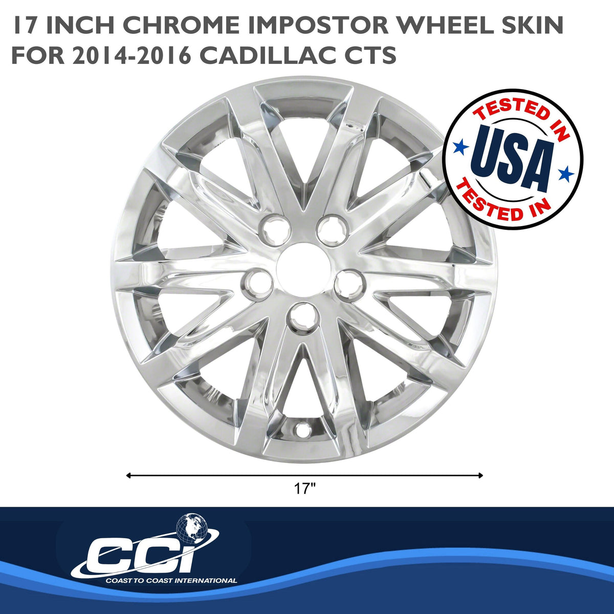 Silver chrome plated abs plastic wheel cover 17 diameter from Coast To Coast part number IWCIMP368X