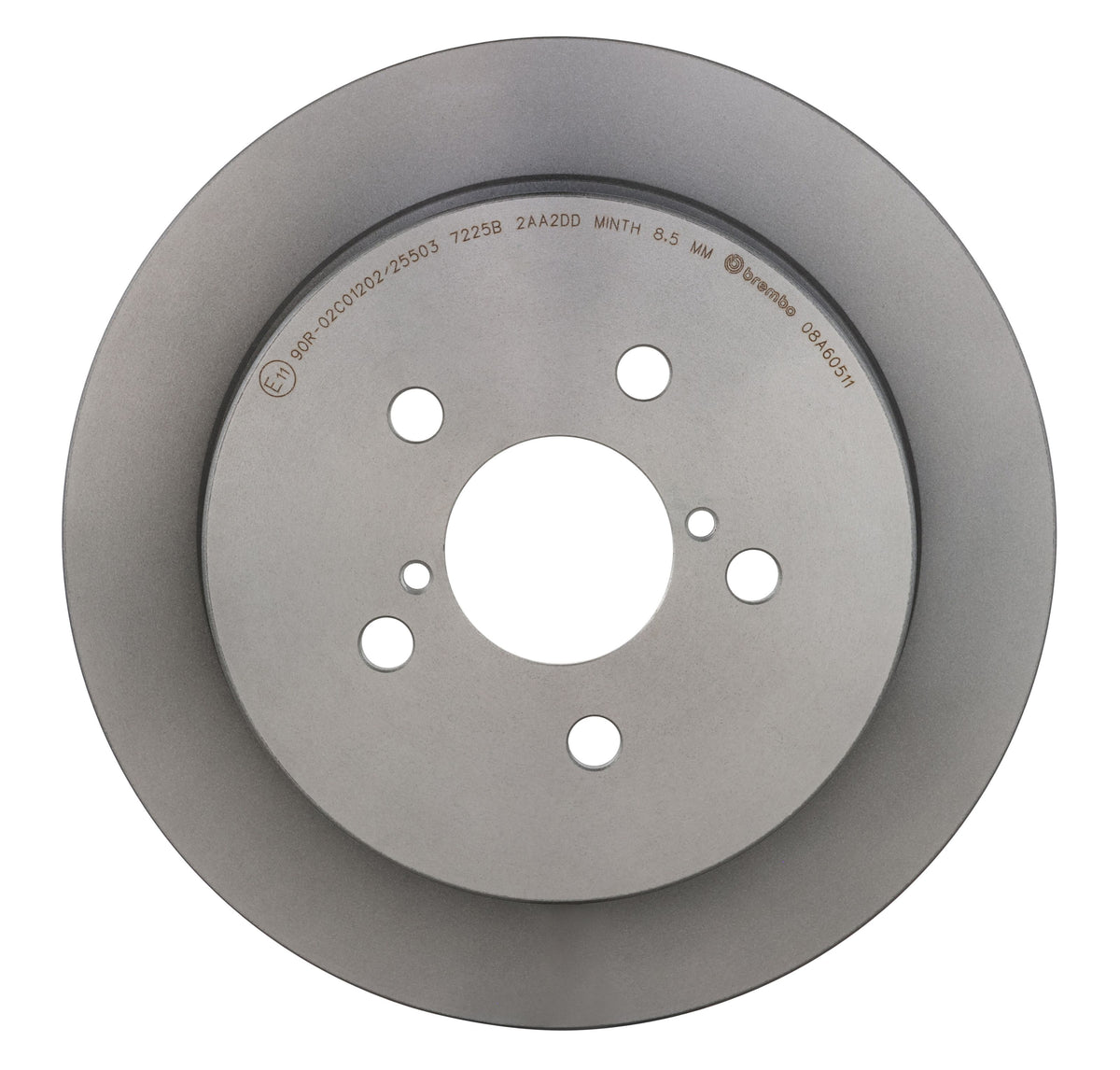 Gray cast iron disc brake rotor from Brembo part number 08.A605.11
