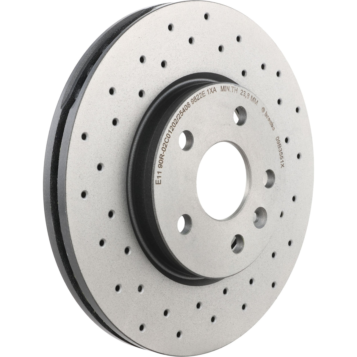 Gray cast iron disc brake rotor from Brembo part number 09.B355.1X