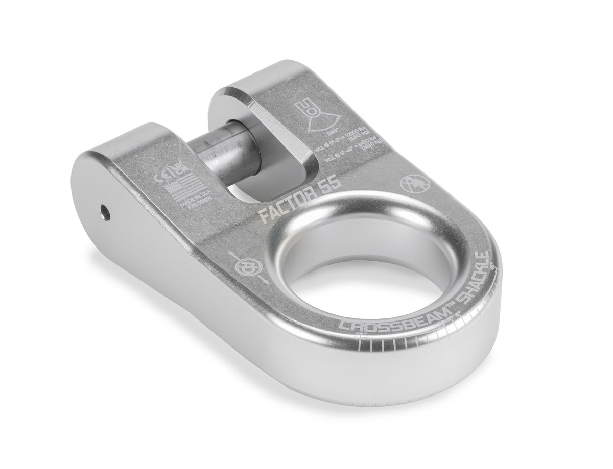Silver bright dip anodized 6061 aluminum screw pin shackle from Factor 55 part number 00054-05