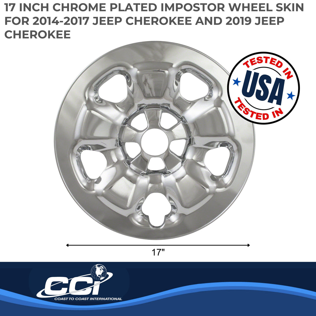 Silver chrome plated abs plastic wheel cover 17 diameter from Coast To Coast part number IWCIMP91X