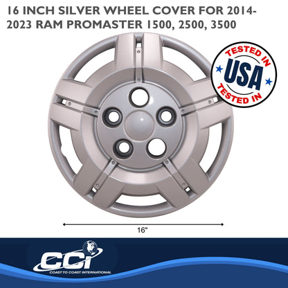 Silver painted abs plastic wheel cover 16 diameter from Coast To Coast part number IWC54516S