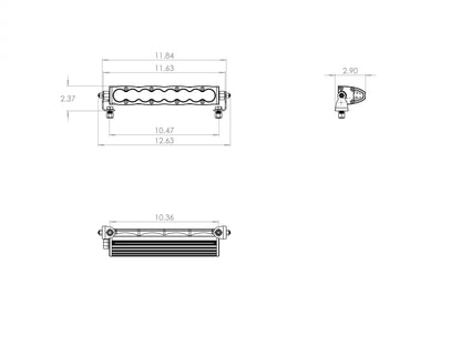 Black light bar with mounting hardware from Baja Designs part number 701013