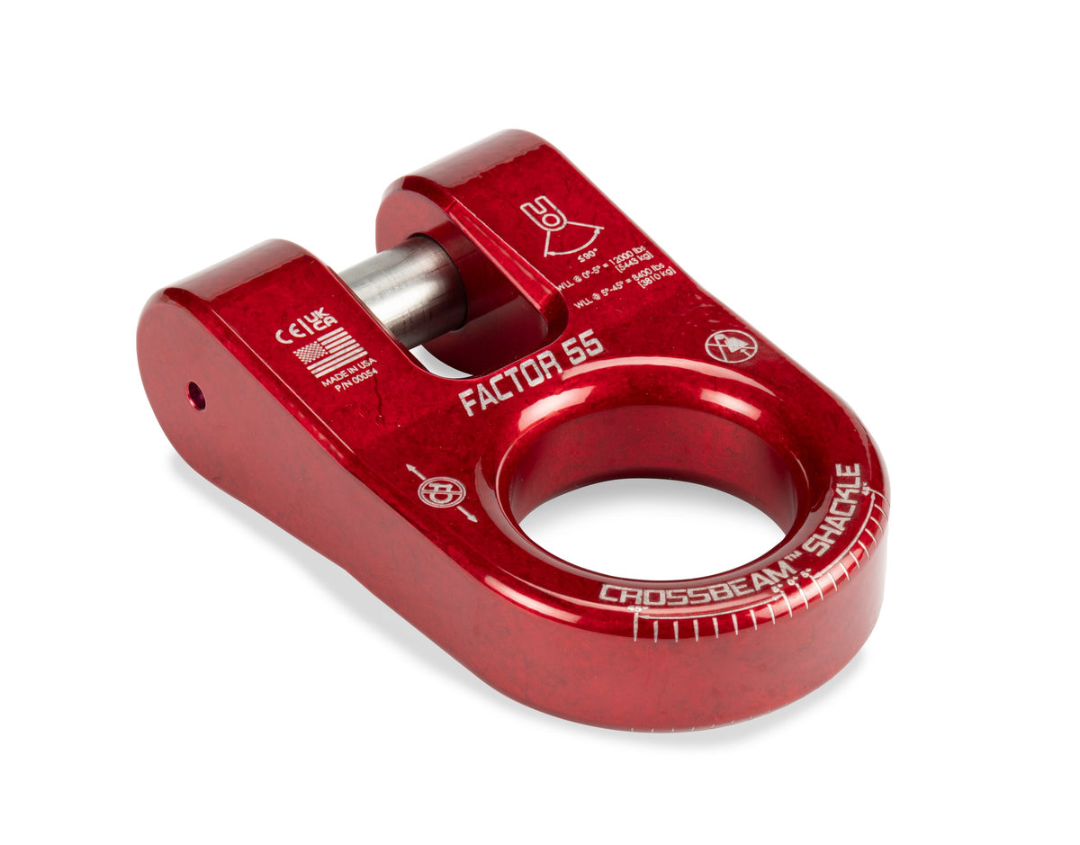 Red powdercoat 6061 aluminum screw pin shackle from Factor 55 part number 00054-01
