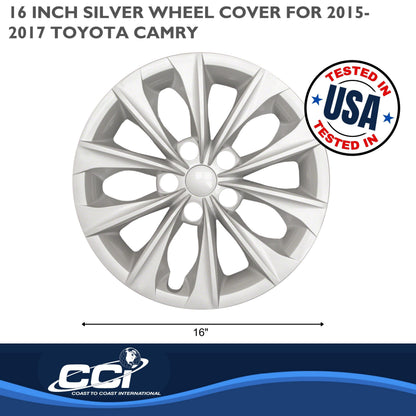 Silver gloss painted abs plastic wheel cover 16 diameter from Coast To Coast part number IWC51416S