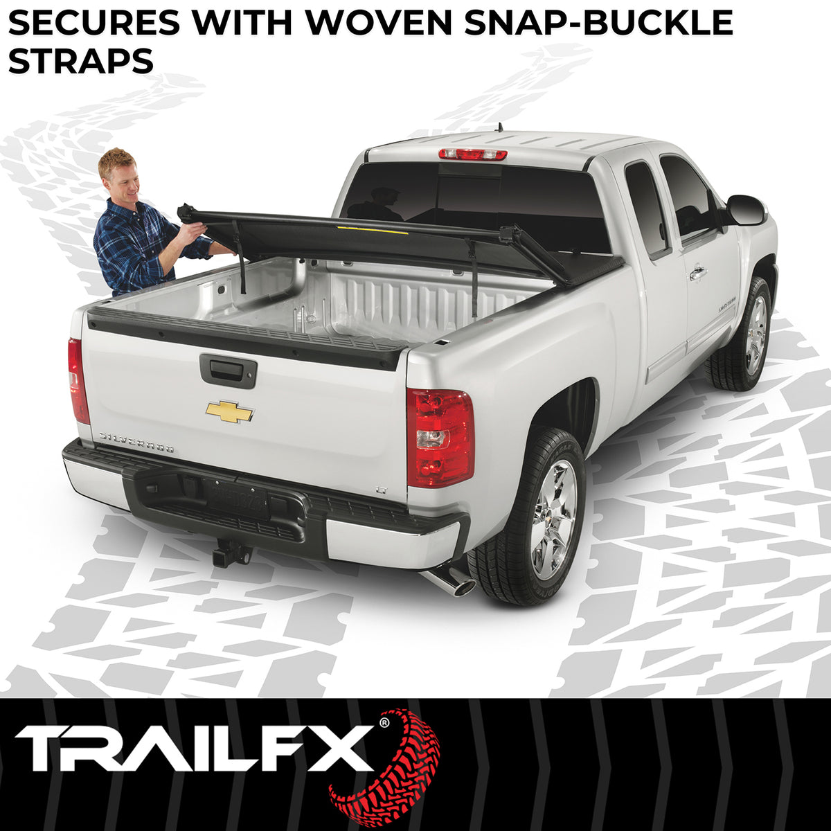 Matte tonneau cover with mounting hardware from TrailFX part number TFX5007