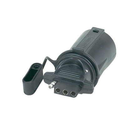 Black zinc trailer wiring adapter connector from Husky Towing part number 30313