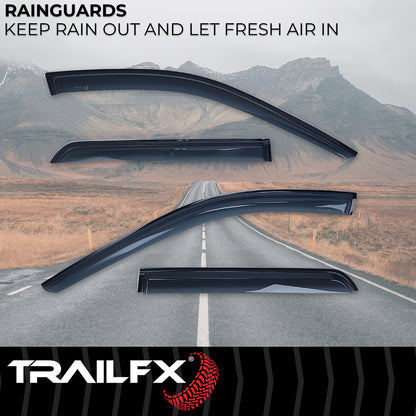 Smoke acrylic side window deflector with mounting hardware from TrailFX part number 4267H