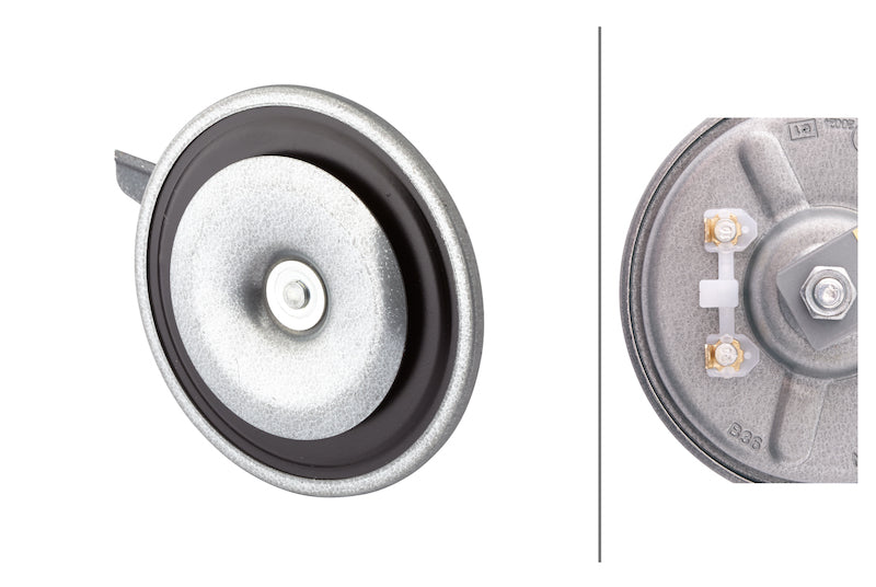 Black / gray horn with mounting hardware from Hella part number 002768082