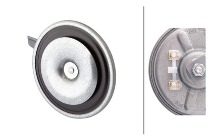 Black / gray horn with mounting hardware from Hella part number 002768082