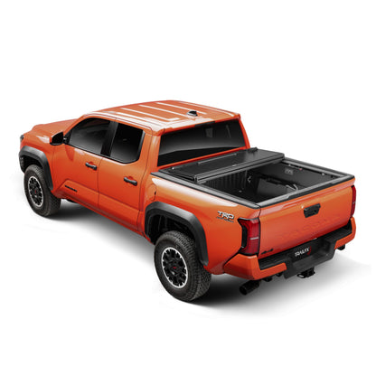 Semi-gloss textured aluminum tonneau cover with mounting hardware from TrailFX part number TFX8014