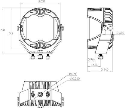 Black auxiliary light with mounting hardware from Baja Designs part number 297813