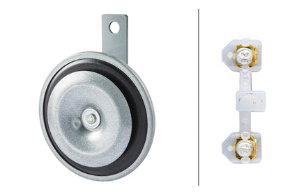 Black / gray horn with mounting hardware from Hella part number 002952811