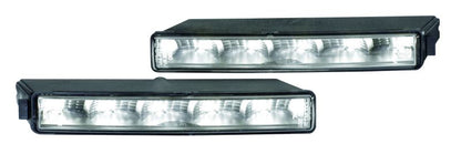 Crystal clear daytime running light with mounting hardware from Hella part number 010043801