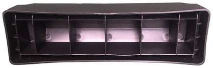 Black plastic running board end cap with mounting hardware from TrailFX part number RAHS005B