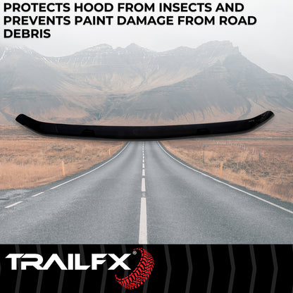 Smoke acrylic hood deflector with mounting hardware from TrailFX part number 8702H