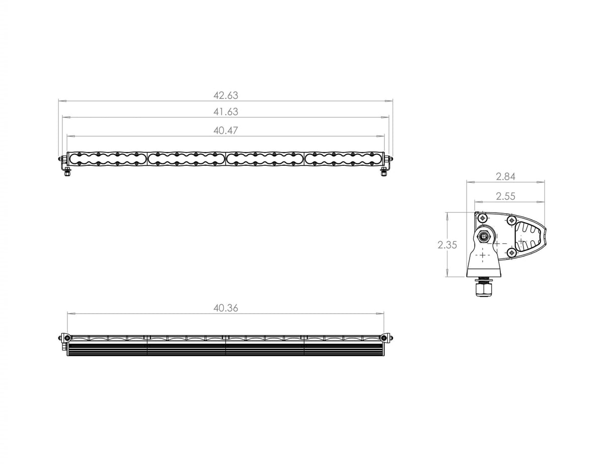 Black light bar with mounting hardware from Baja Designs part number 704003