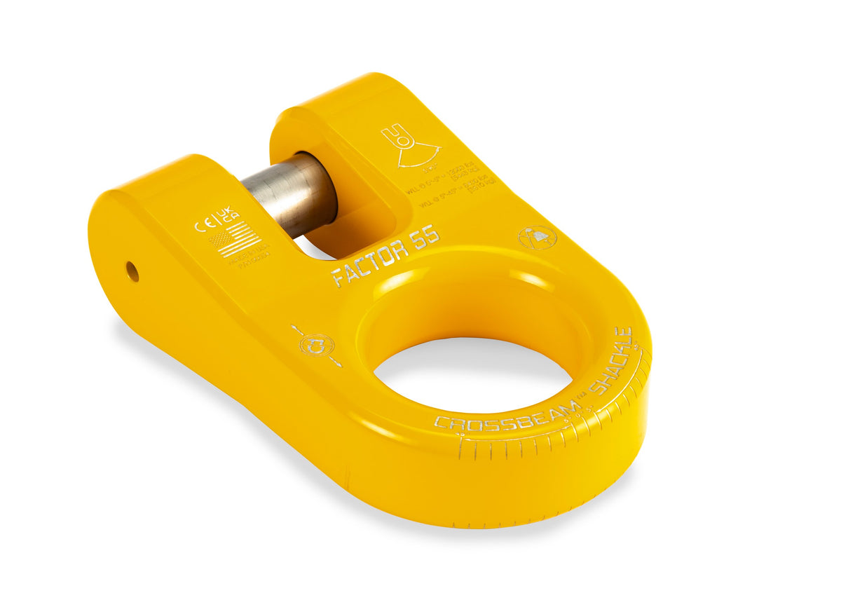 Yellow powdercoat 6061 aluminum screw pin shackle from Factor 55 part number 00054-03