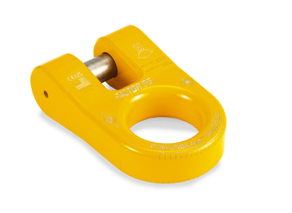 Yellow powdercoat 6061 aluminum screw pin shackle from Factor 55 part number 00054-03