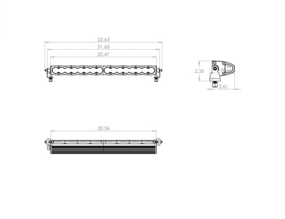 Black light bar with mounting hardware from Baja Designs part number 702013