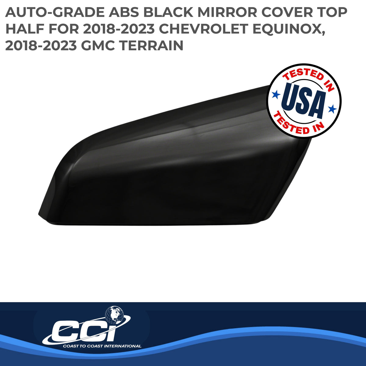 Black gloss painted abs plastic door mirror cover from Coast To Coast part number MC67527RBK