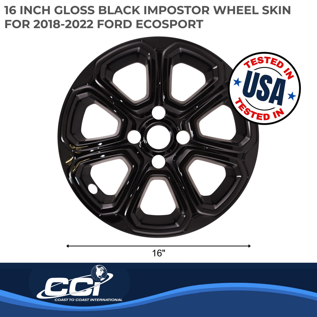 Black painted abs plastic wheel cover 16 diameter from Coast To Coast part number IWCIMP456BLK