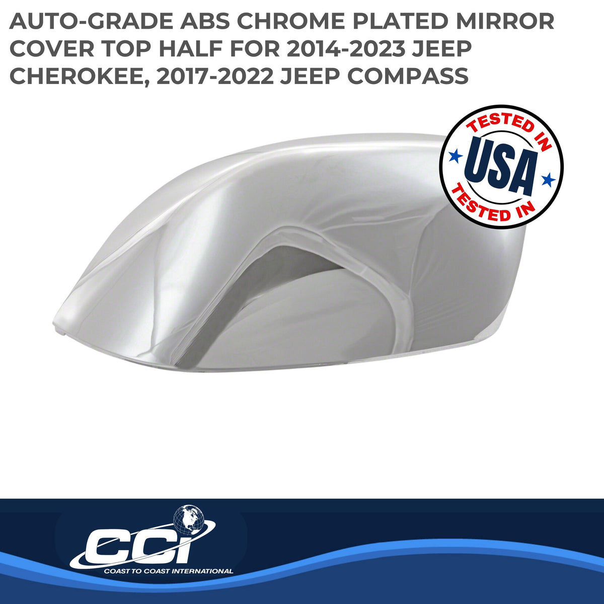 Silver chrome plated abs plastic door mirror cover from Coast To Coast part number MC67532R