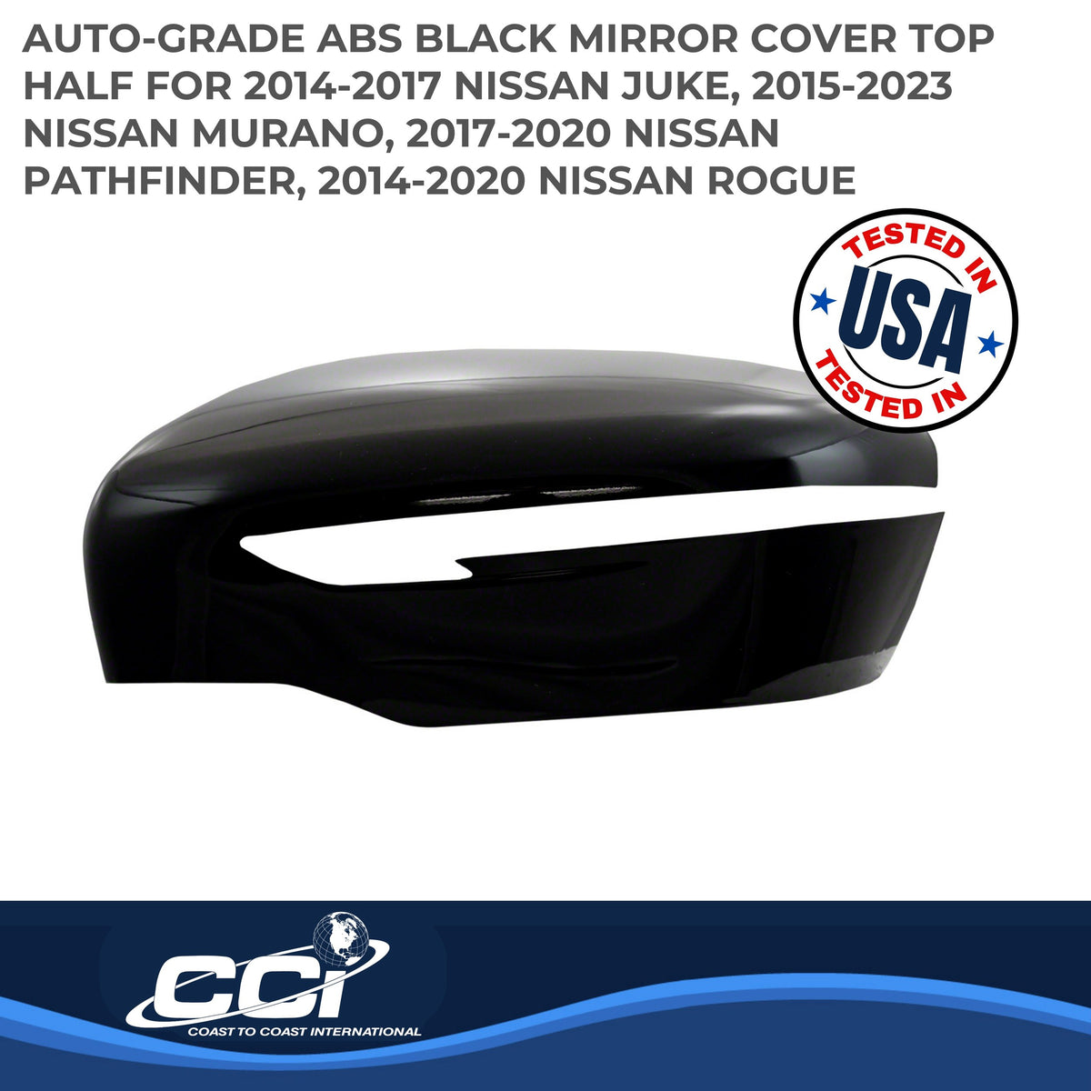 Black gloss painted abs plastic door mirror cover from Coast To Coast part number MC67531RBK