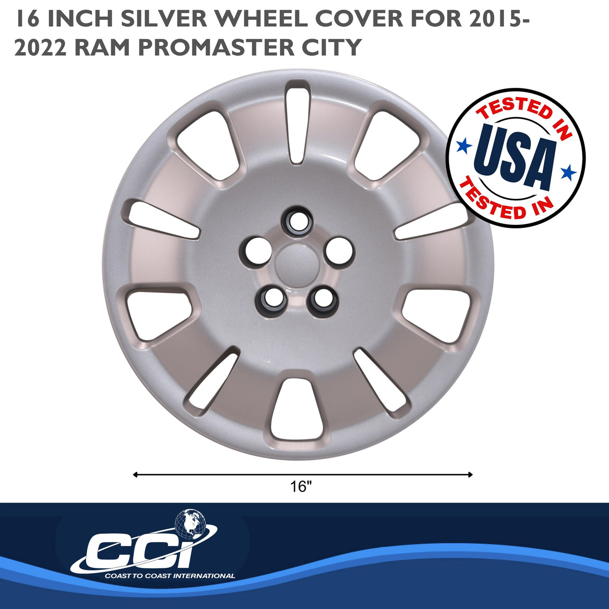 Silver painted abs plastic wheel cover 16 diameter from Coast To Coast part number IWC54416S