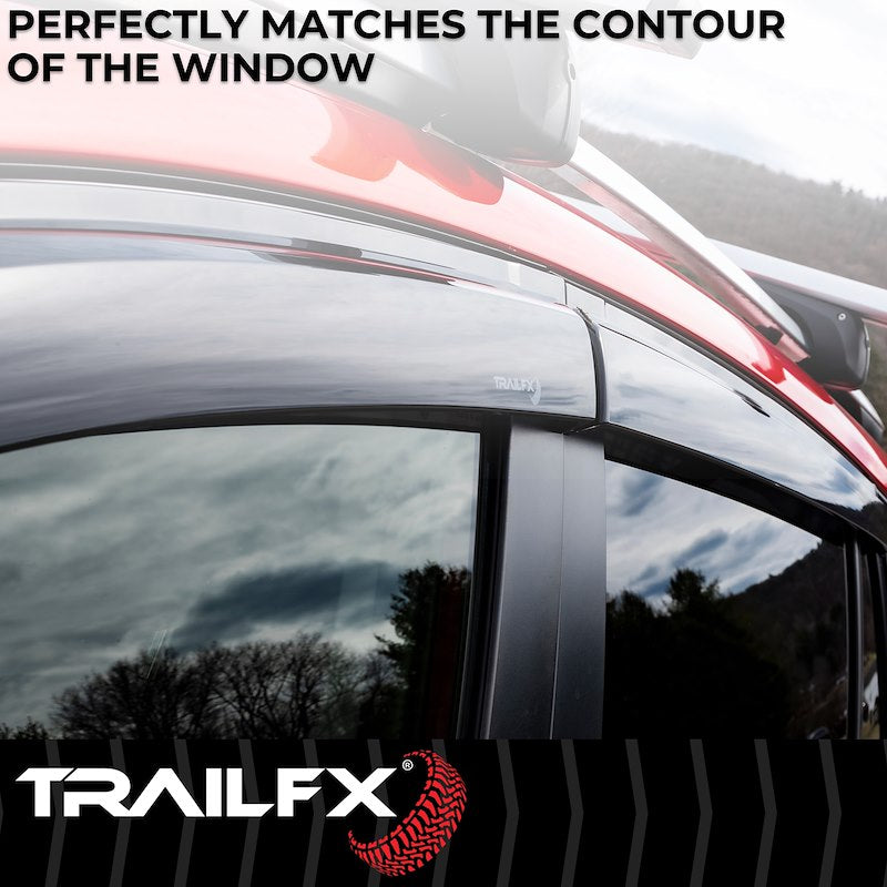 Smoke acrylic side window deflector with mounting hardware from TrailFX part number 2676H