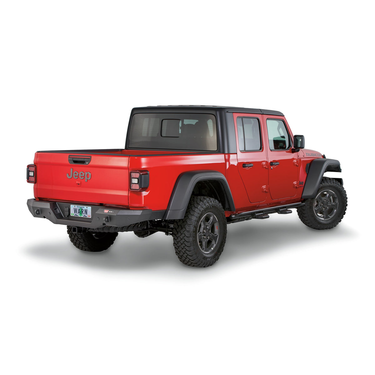 Black powder coated steel bumper from Warn part number 106300