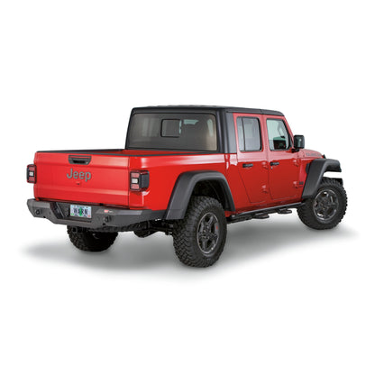 Black powder coated steel bumper from Warn part number 106300
