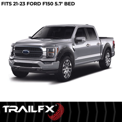 Black smooth polypropylene fender flare with mounting hardware from TrailFX part number TFF3011S