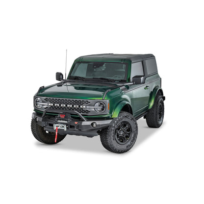 Black powder coated steel winch bumper from Warn part number 111116