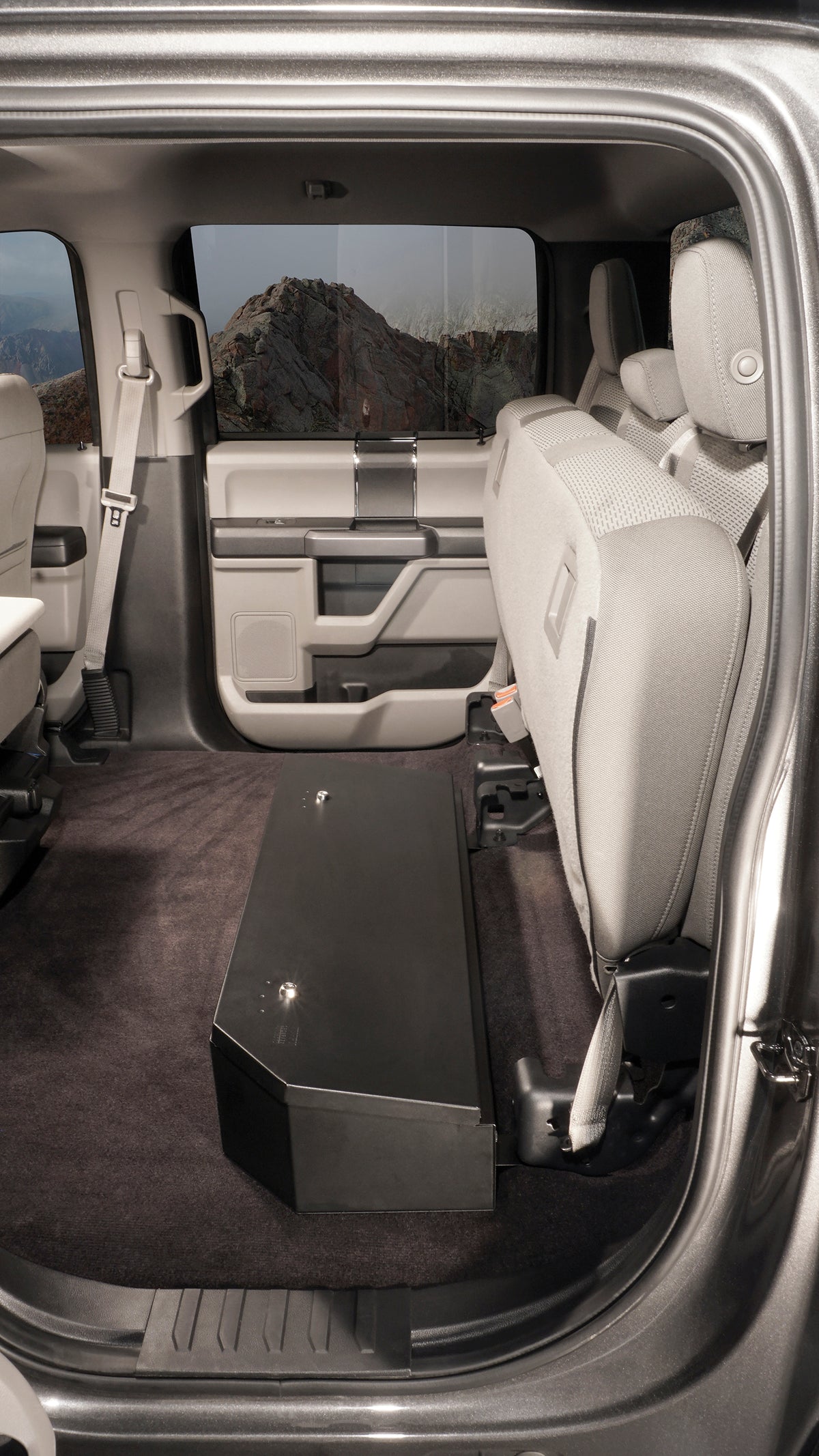 Black underseat storage box from Tuffy Security Products part number 344-01