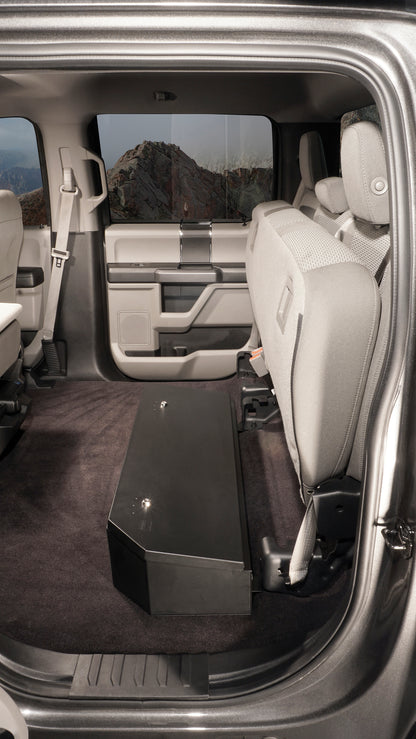 Black underseat storage box from Tuffy Security Products part number 344-01