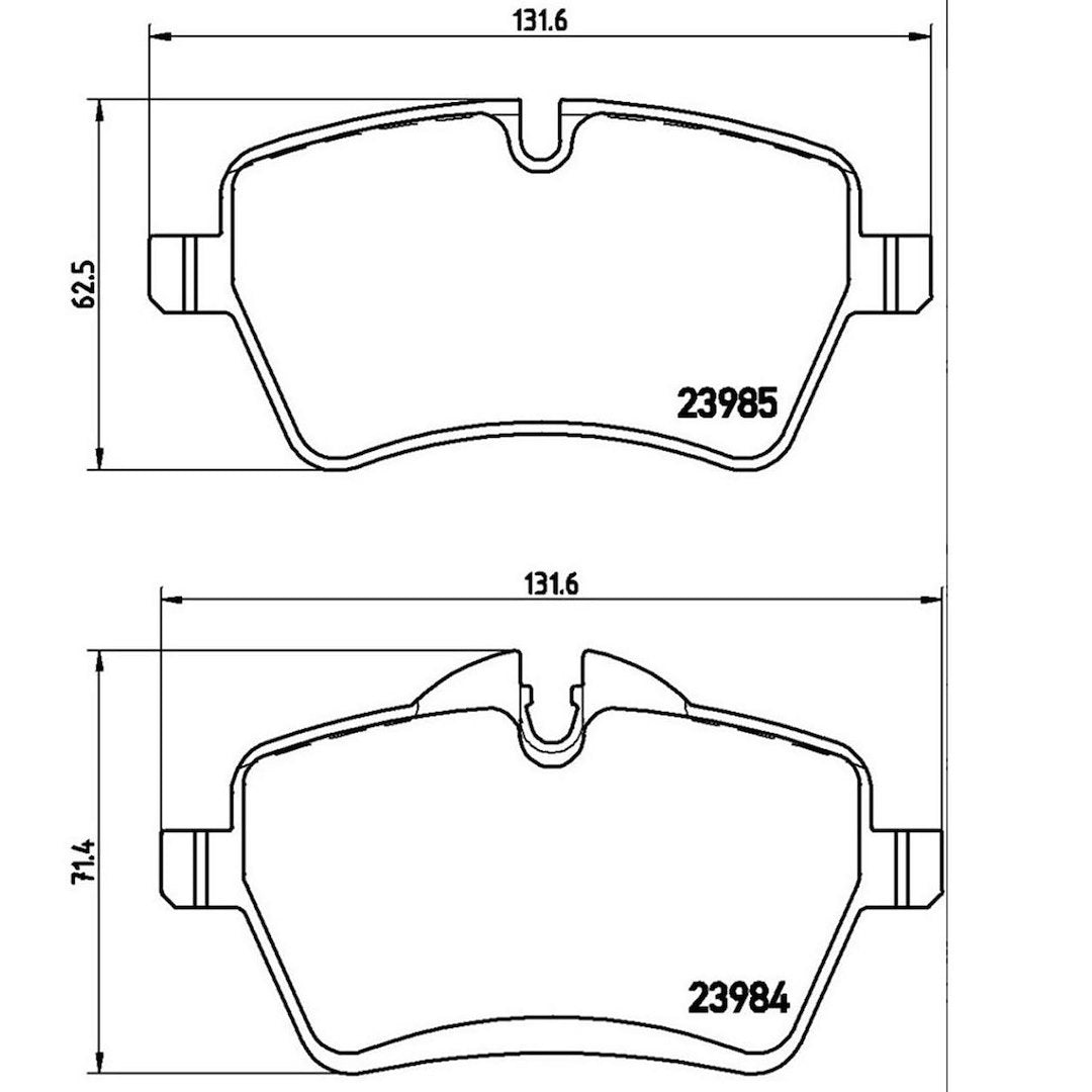 Disc Brake Pad Set with mounting hardware from Brembo part number P06051
