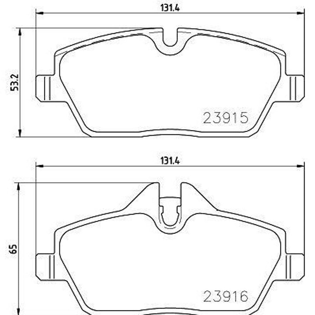 Disc Brake Pad Set with mounting hardware from Brembo part number P06091