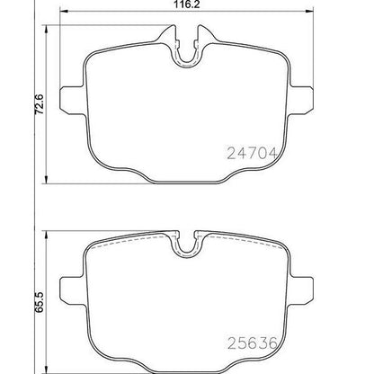 Disc Brake Pad Set with mounting hardware from Brembo part number P06101